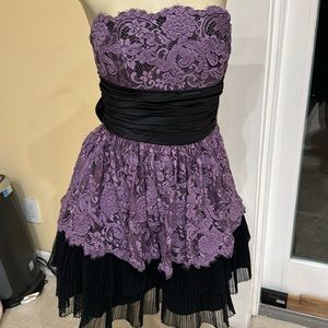 Betsey Johnson Y2K strapless lace tulle dress